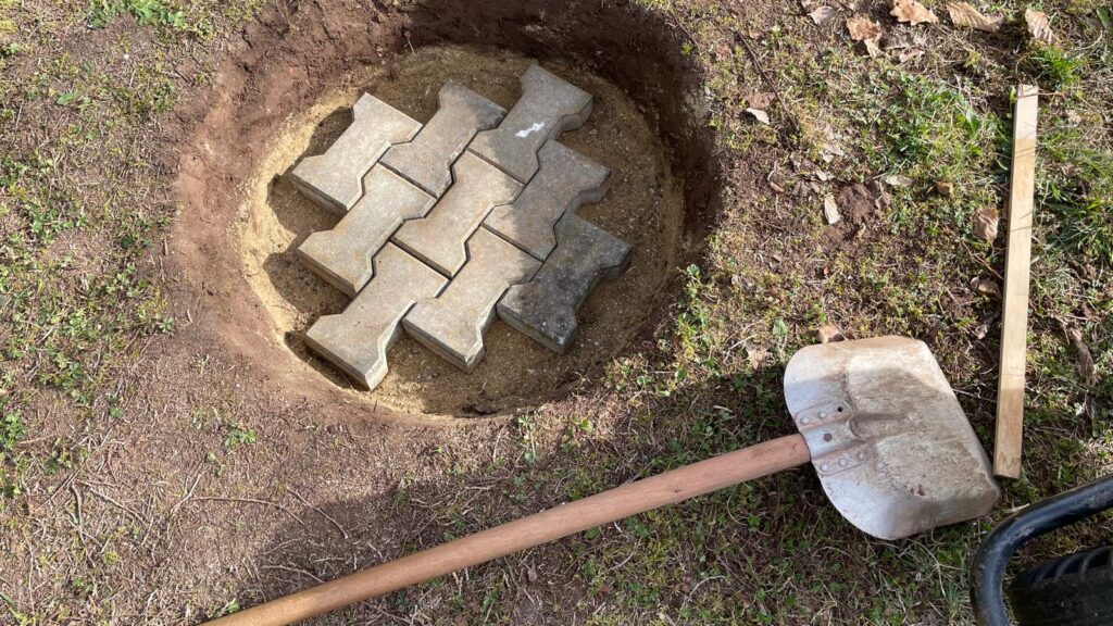 svépomocí ohniště z cihel