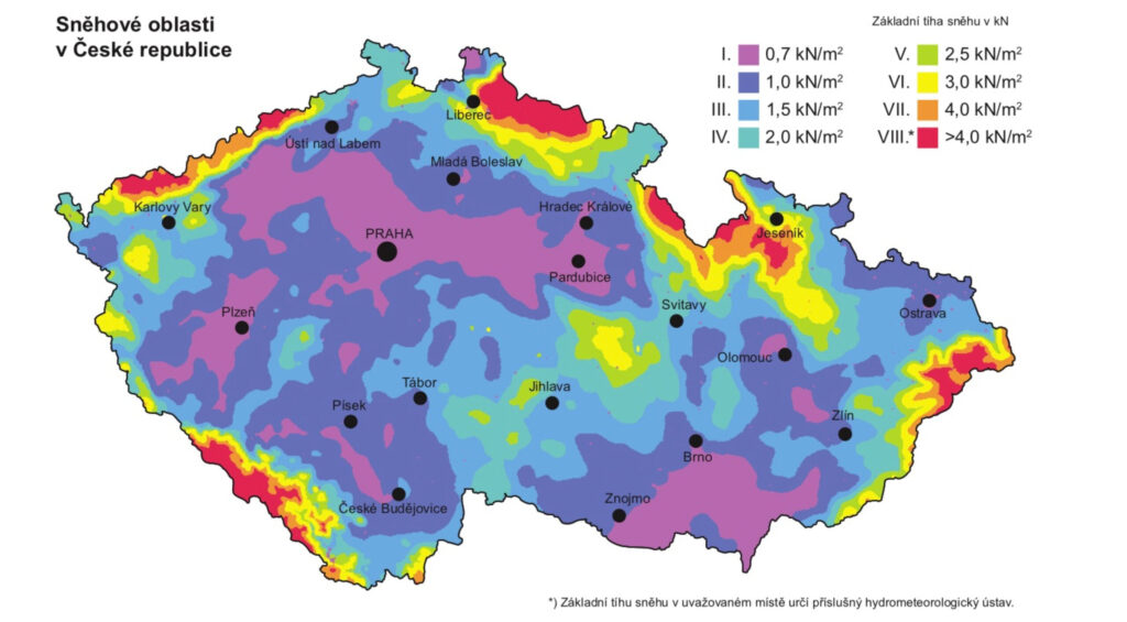 Mapa sněhových oblastí